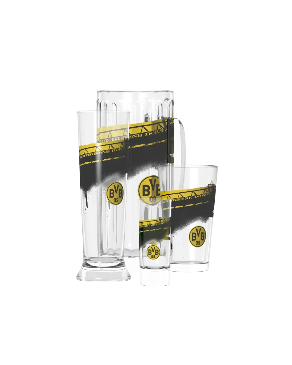Glas mit Vereinsmotiv